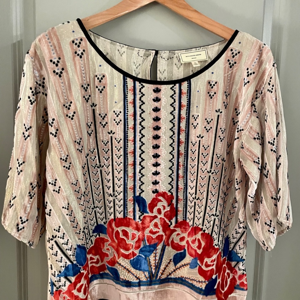 Anthropologie  Moulinette Soeurs Posey velvet Art Deco top Sz. Small - Picture 7 of 9